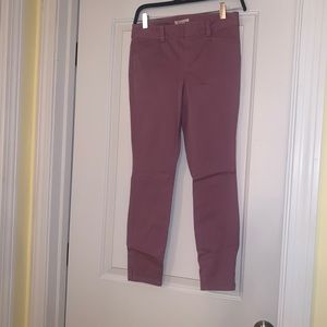 LOFT PETITE SKINNY SATEEN PANTS MOODY LILAC NWT OP